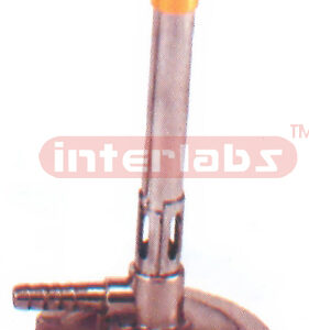 BURNER, BUNSEN, WITH STABILIZER TOP with plated stamped steel base