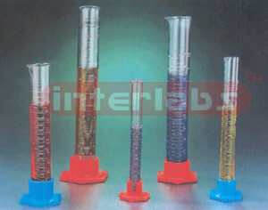 CYLINDERS, MEASURING, GRADUATED, BOROSILICATE GLASS, WITH DETACHABLE BASE