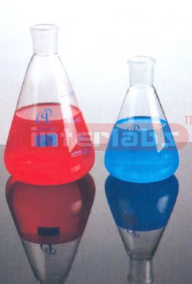 FLASK ERLENMEYER, NARROW MOUTH BOROSILICATE GLASS, WITH INTERCHANGEABLE JOINT