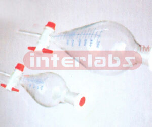 FUNNELS, SEPARATING, PEAR SHAPED, GLASS - Stop-cock with self-lubricating PTFE key