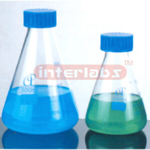 FLASKS, ERLENMEYER, BOROSILICATE GLASS, WITH SCREW CAP