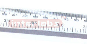 METER RULE, PLASTIC Horizontal reading, one edge graduated in mm and figured every cm, other edge graduated 1/10th of inch and figured every inch.
