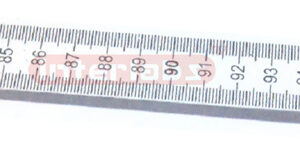 METER RULE, PLASTIC Vertical reading, both edges graduated in 1-100cm x 1 mm figured every cm along the center of the scale with zero at the top