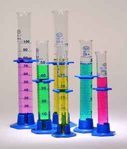 Cylinders, Glass with Plastic Hex Base